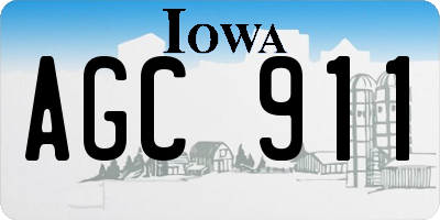 IA license plate AGC911