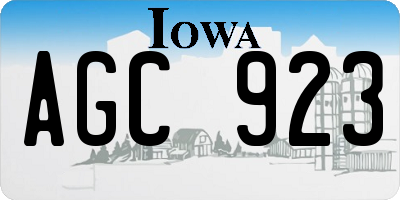 IA license plate AGC923
