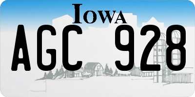 IA license plate AGC928