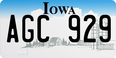 IA license plate AGC929