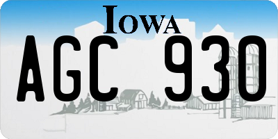 IA license plate AGC930