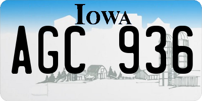 IA license plate AGC936