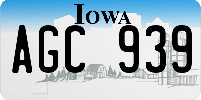 IA license plate AGC939