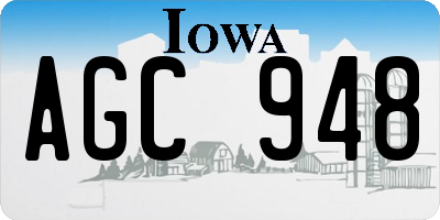 IA license plate AGC948