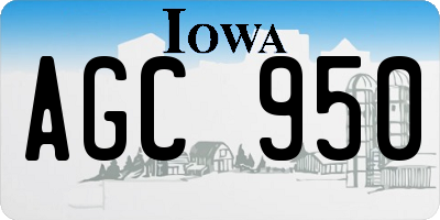 IA license plate AGC950