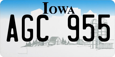 IA license plate AGC955