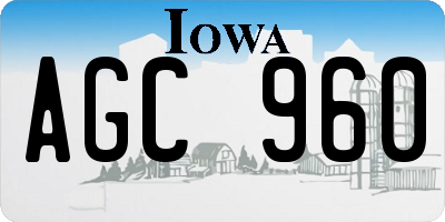 IA license plate AGC960