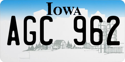 IA license plate AGC962