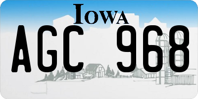 IA license plate AGC968
