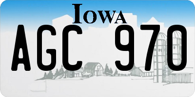 IA license plate AGC970