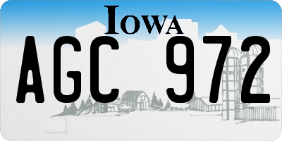 IA license plate AGC972