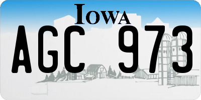 IA license plate AGC973