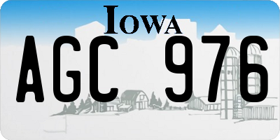 IA license plate AGC976