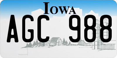 IA license plate AGC988
