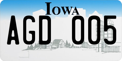 IA license plate AGD005