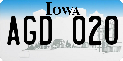 IA license plate AGD020