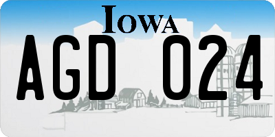 IA license plate AGD024