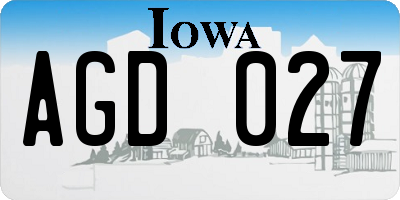 IA license plate AGD027