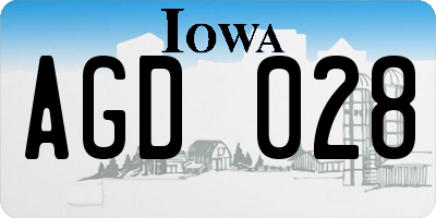 IA license plate AGD028