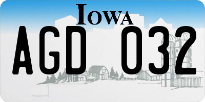 IA license plate AGD032