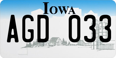 IA license plate AGD033