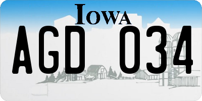 IA license plate AGD034