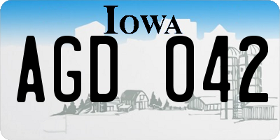 IA license plate AGD042