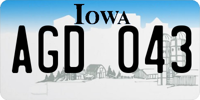 IA license plate AGD043