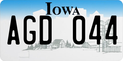 IA license plate AGD044
