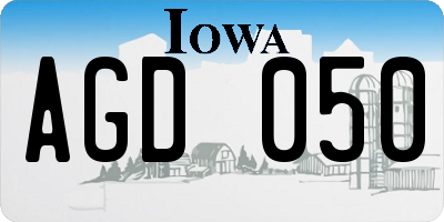 IA license plate AGD050