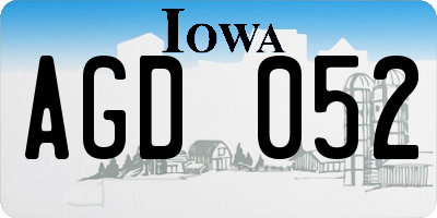 IA license plate AGD052