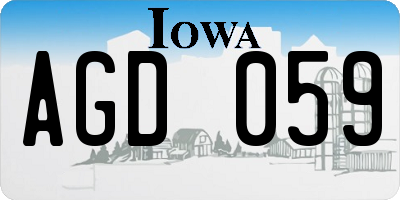 IA license plate AGD059