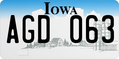 IA license plate AGD063