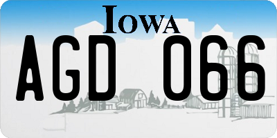 IA license plate AGD066