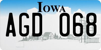 IA license plate AGD068