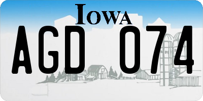 IA license plate AGD074
