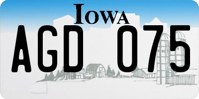 IA license plate AGD075