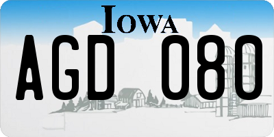 IA license plate AGD080