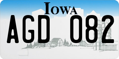 IA license plate AGD082