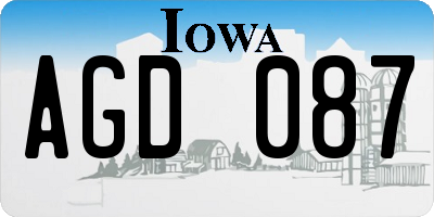 IA license plate AGD087