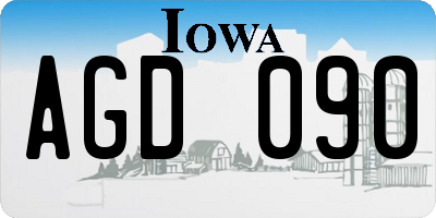 IA license plate AGD090