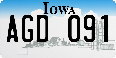 IA license plate AGD091