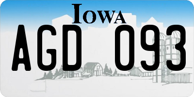 IA license plate AGD093