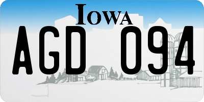 IA license plate AGD094