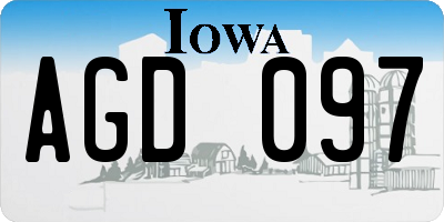 IA license plate AGD097