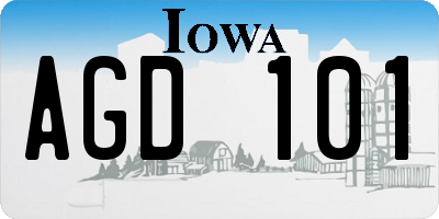 IA license plate AGD101
