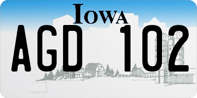 IA license plate AGD102