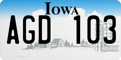 IA license plate AGD103