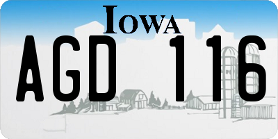 IA license plate AGD116