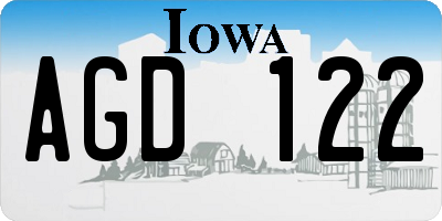 IA license plate AGD122
